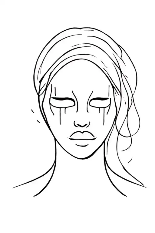 Depression Masked Woman Face