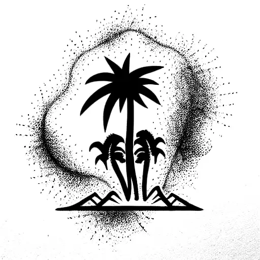 Palm Tree With Flames