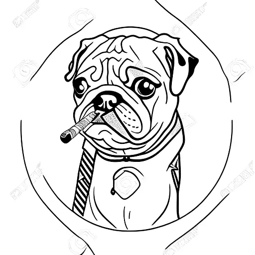 A Pug Dog Smoking A Cigar