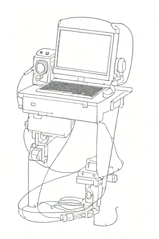 Computer Tech Minimal Line Art