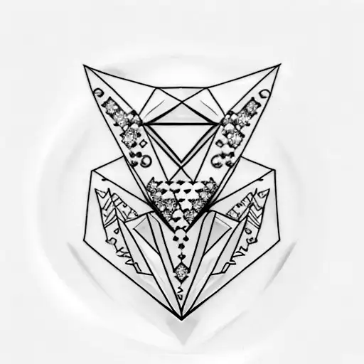 A Minimalist Tattoo Of A Diamond With A Crown On Top