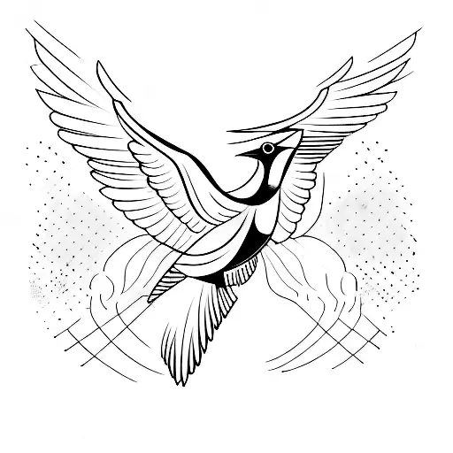 A Minimalist Design Of A Soaring Bird Representing Freedom