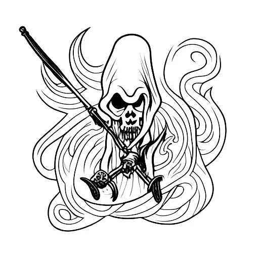 Grim Reaper Under The Moonlight