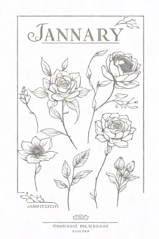 Flower Bouquet With The Months January February September September And October Birth Flowers