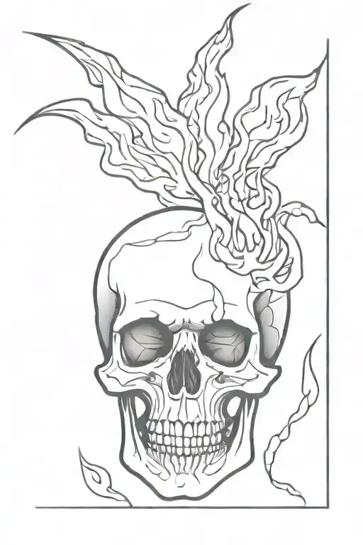Skull With Fire