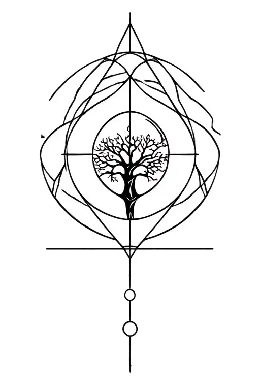 Alchemy Earth Symbol With Tree