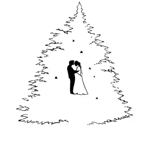 A Couple Kissing In Front Of A Tree