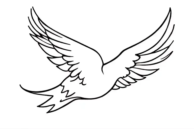 Flying Dove Symbolizing Mourning