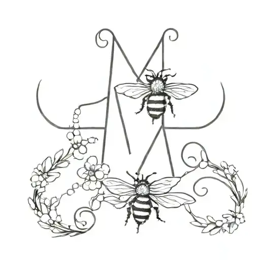 Bee Star Initials M And B