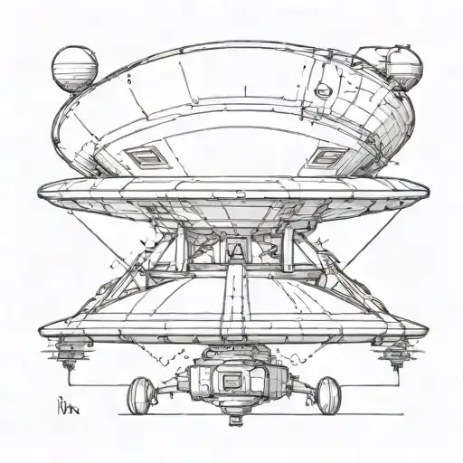Engineering Drawing Of An Alien Flying Saucer