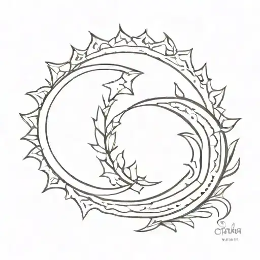 Sun And Crescent Moon