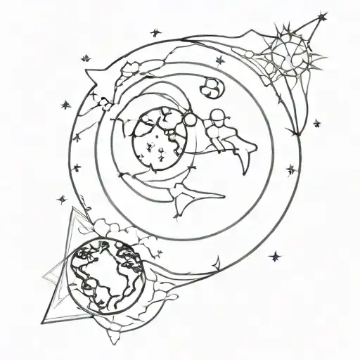 Sun Moon Star Earth Globe