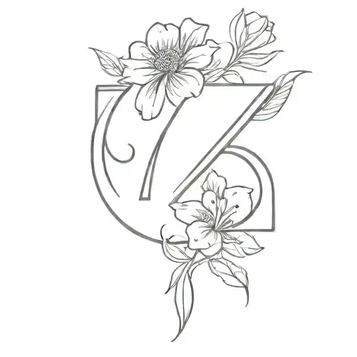 Number 77 With July Birth Flower And Fire Coming