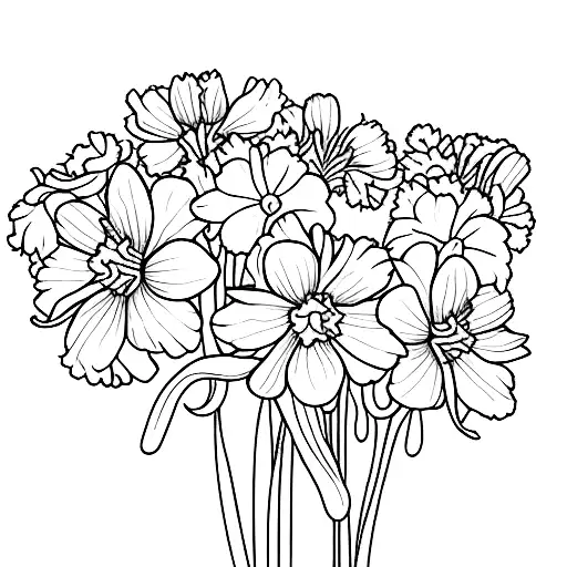 Carnation Daffodil Daisy Larkspur Poppy Bouquet