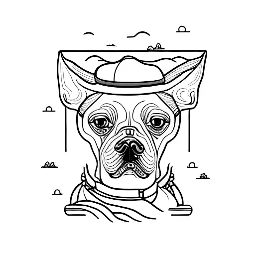 A Minimalist Tattoo Of A Dog Running Freely On The Beach