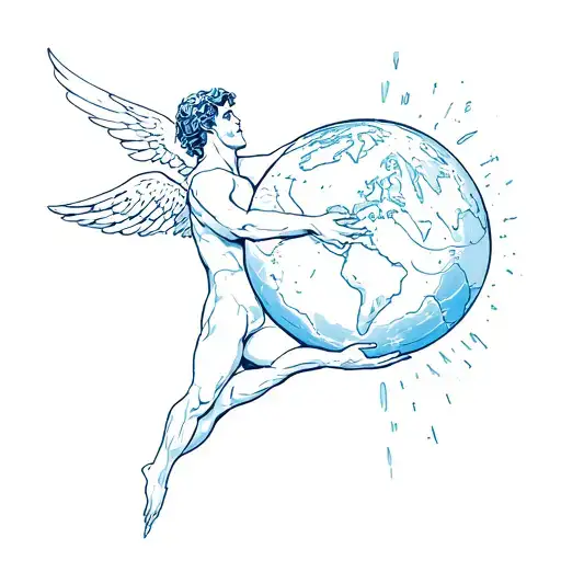 Atlas Holding The Earth While Icarus Falls