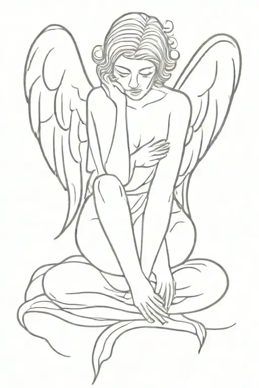 Crying Angel With Wings