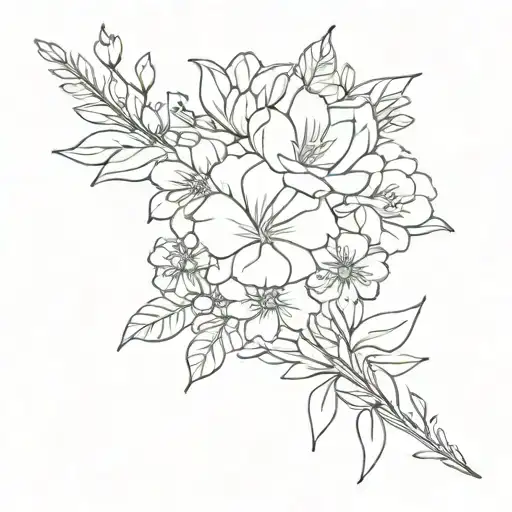 July April February Birth Flower Bouquet Wrapped