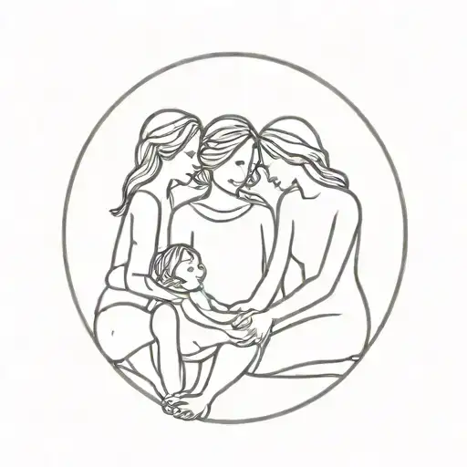 Mother Three Children