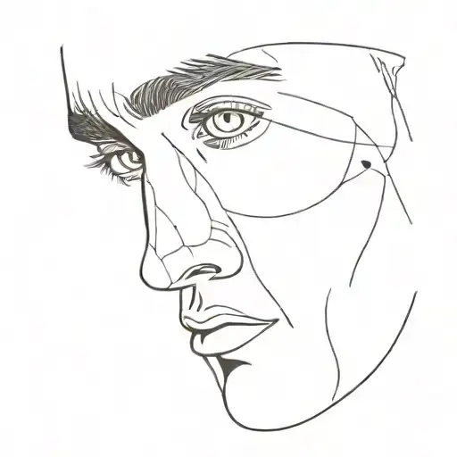 Male Eyes Looking Up To Right