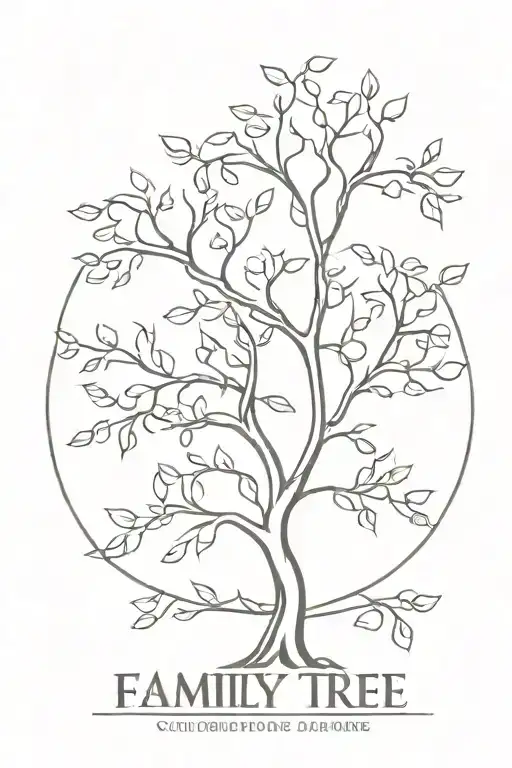 Family Tree With Name Intertwined