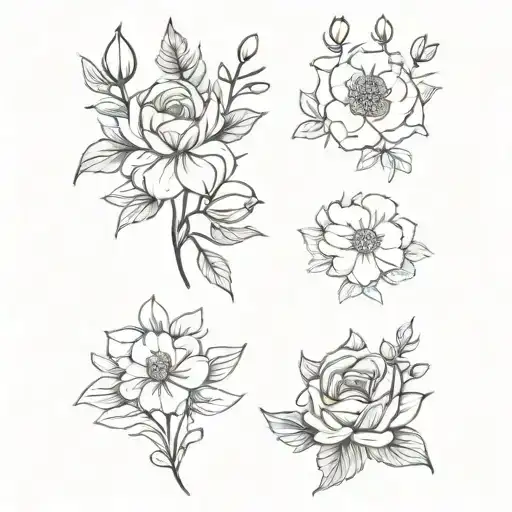 Feb July And August Birth Flower Bouquet