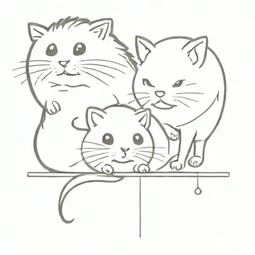 Cute Cat And Guinea Pig