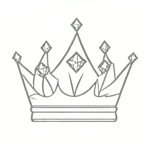 Crown And Diamond Outline