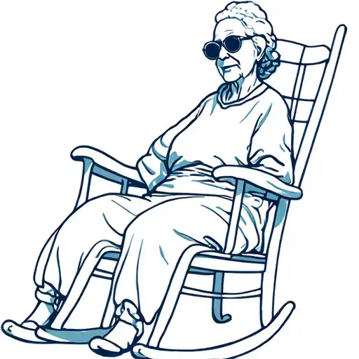 Grandma Silhoutte In The Dominican Republic On A Rocking Chair