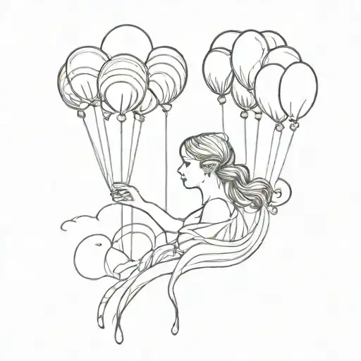 Waterfall Portait With Ballons