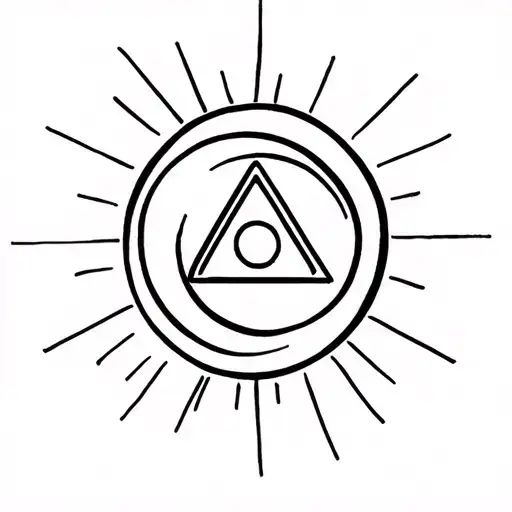 Spiral Triangle As A Boylover Symbol With Rays Around It
