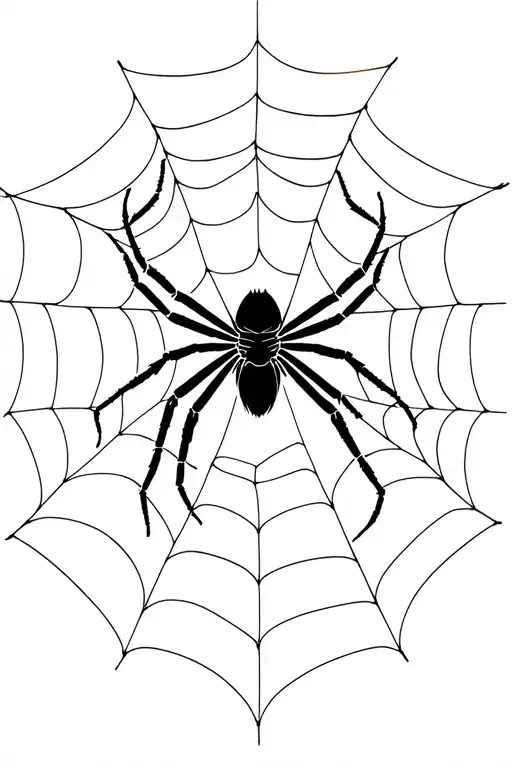Spider Hanging On A Web Design