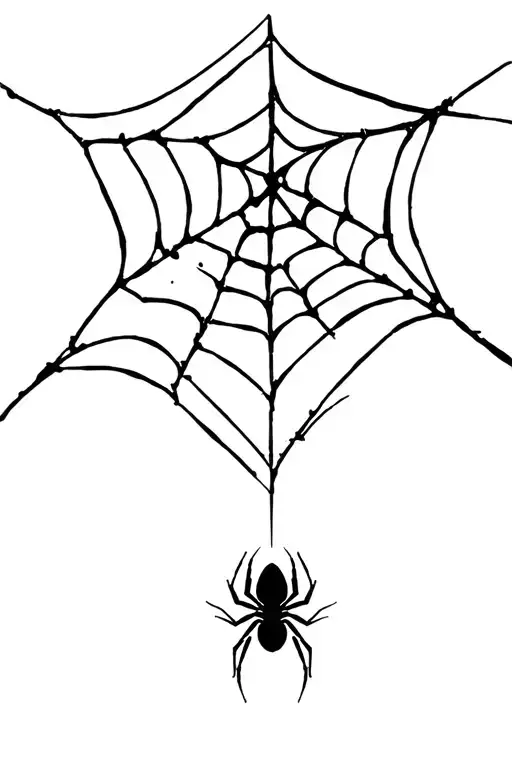 Spider Hanging From A Web On A String Design Small