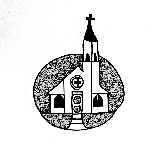 Small Church With A Sunflower