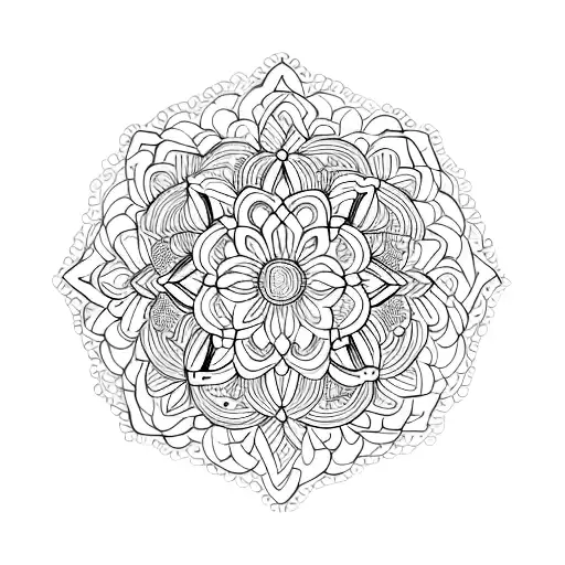 Lotus Flower Mandala With Intricate Patterns Representing Protection