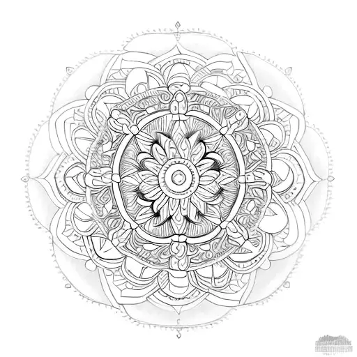 Mandala With Intricate Patterns Representing Protection