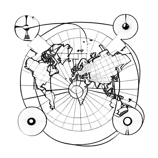 A World Map Made Up Of Intricate Airplane Routes