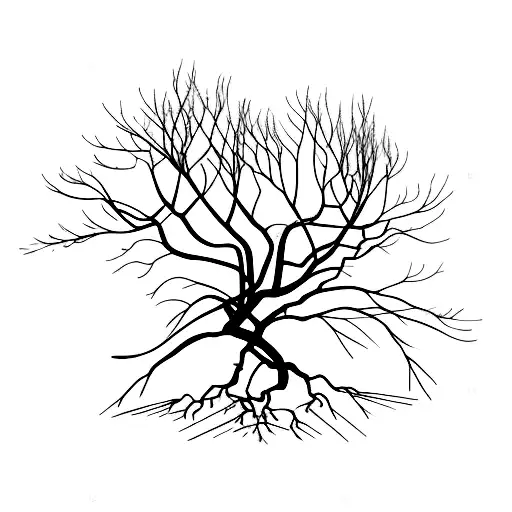 Extremly Simple Willow Tree With Hanginv Star From Its Branch