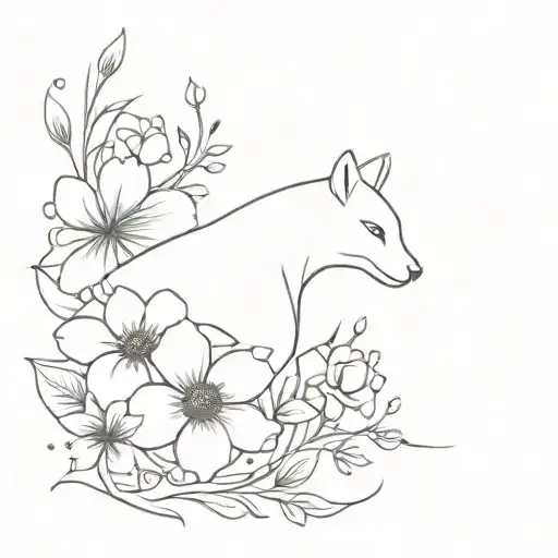 Mysterious Animal Surrounded By Flowers