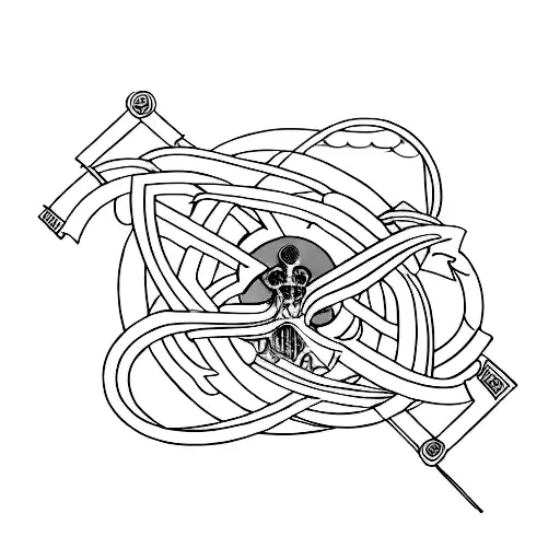 An Abstract Depiction Of The Engineer's Profession Intertwined With The Concept Of Death