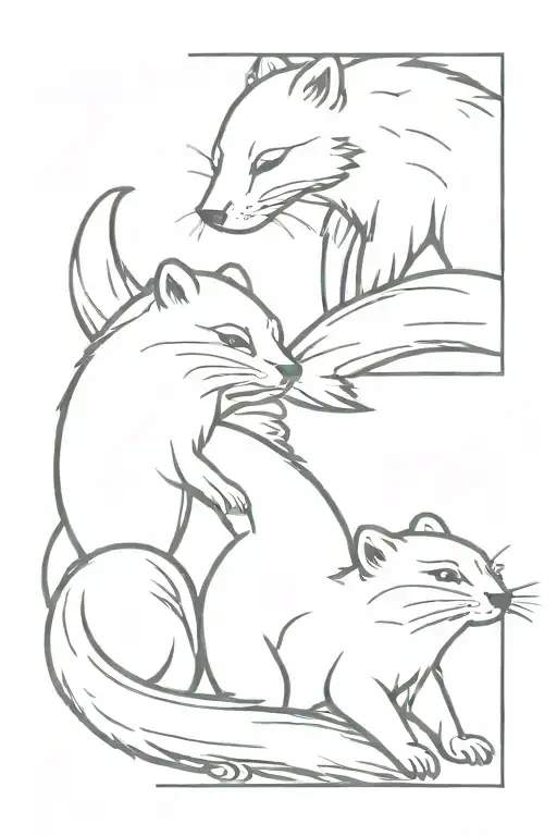 Otter And Fox Drinking Beer