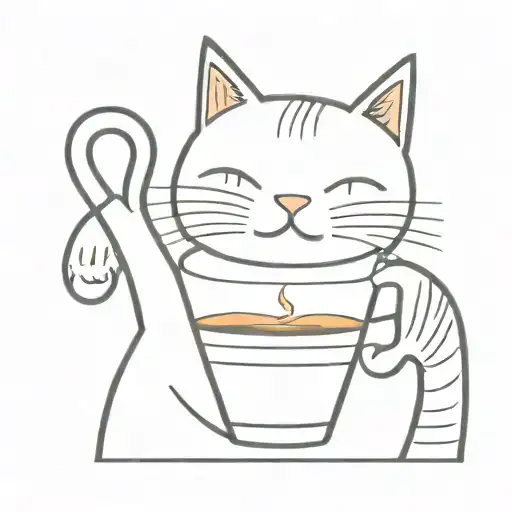 Cat Holding A Coffee Mug
