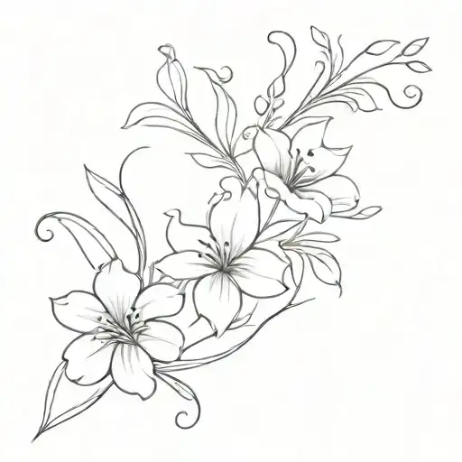 Flowing Floral Tattoo Piece