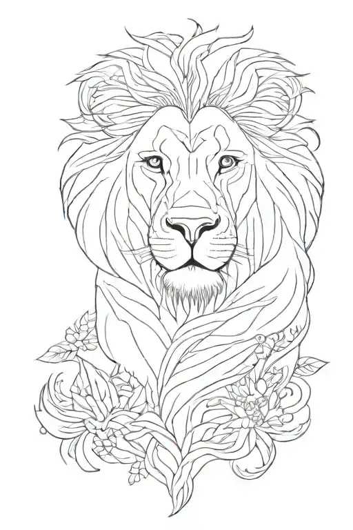 Lion Face Surrounded