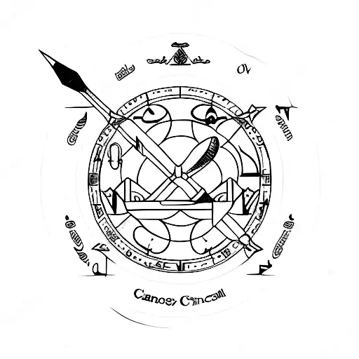 Cancer Zodiac Sign With Arrow