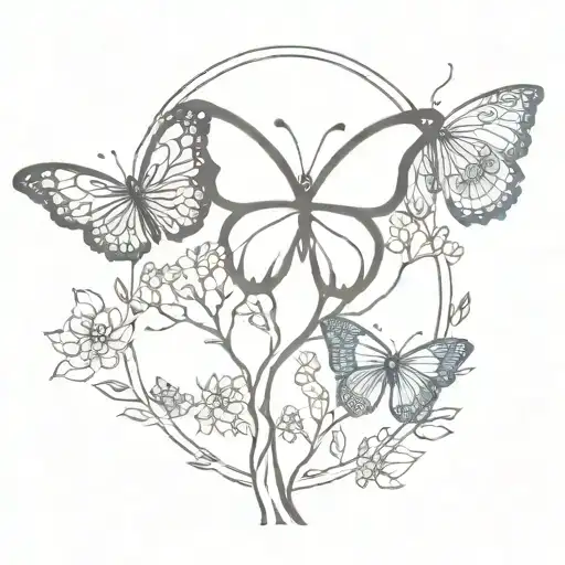 Butterfly With Tree Of Life With Mandala