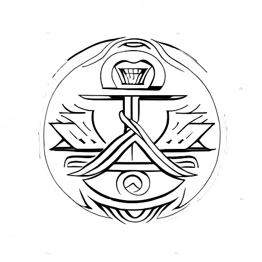 A Minimalist Tattoo Showcasing The Ancient Egyptian Ankh Symbol