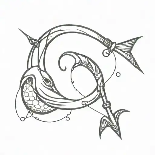 Bullet And Fish Hook Intertwined