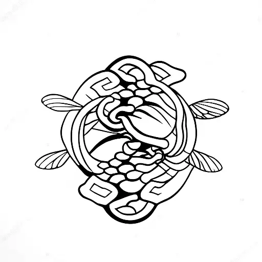 Bee And Snake In A Yin Yang Symbol