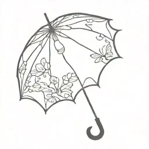One Line Art Umbrella